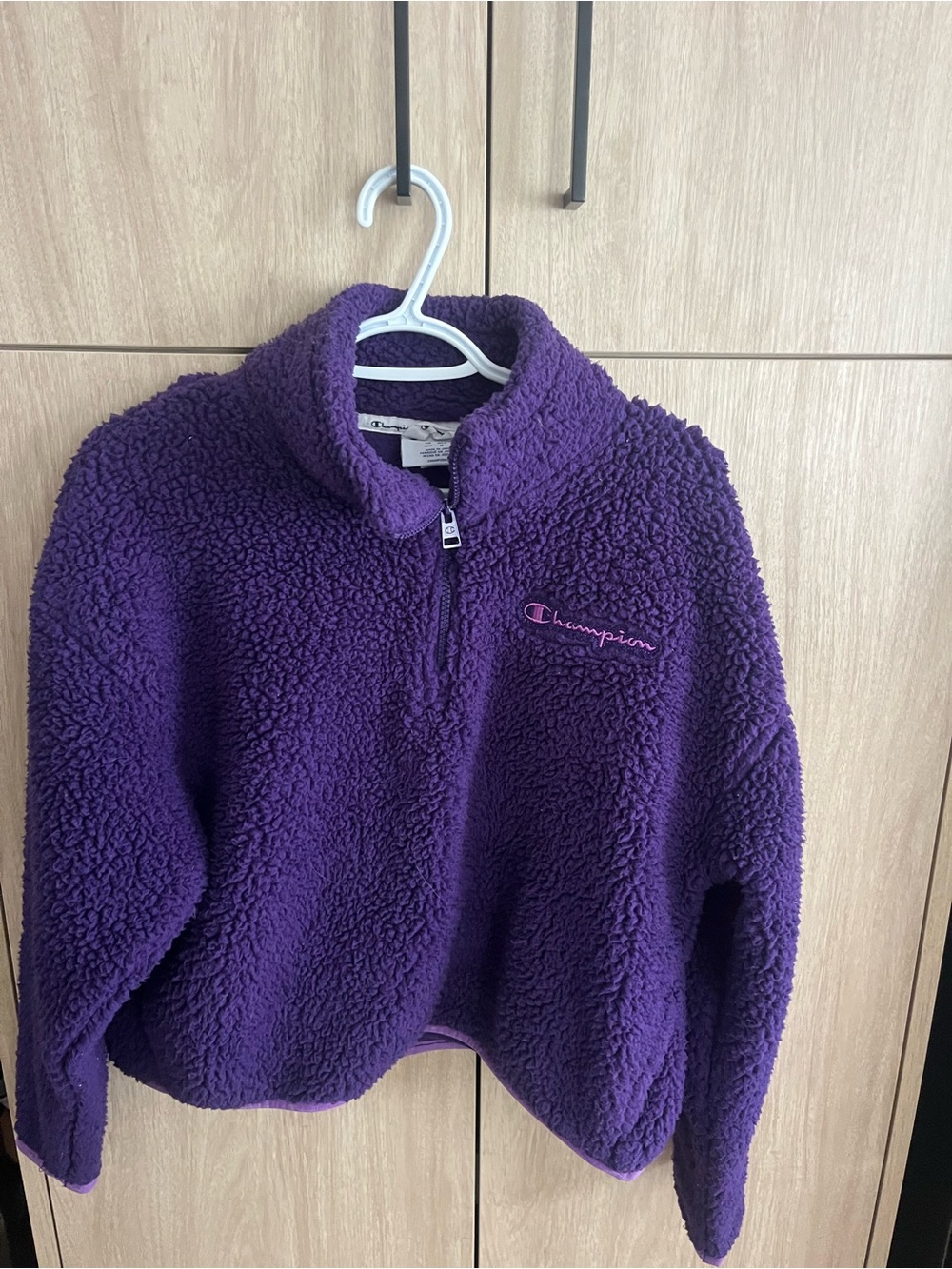 Championa Ladies Purple Sherpa Quarter-Zip Pullover
